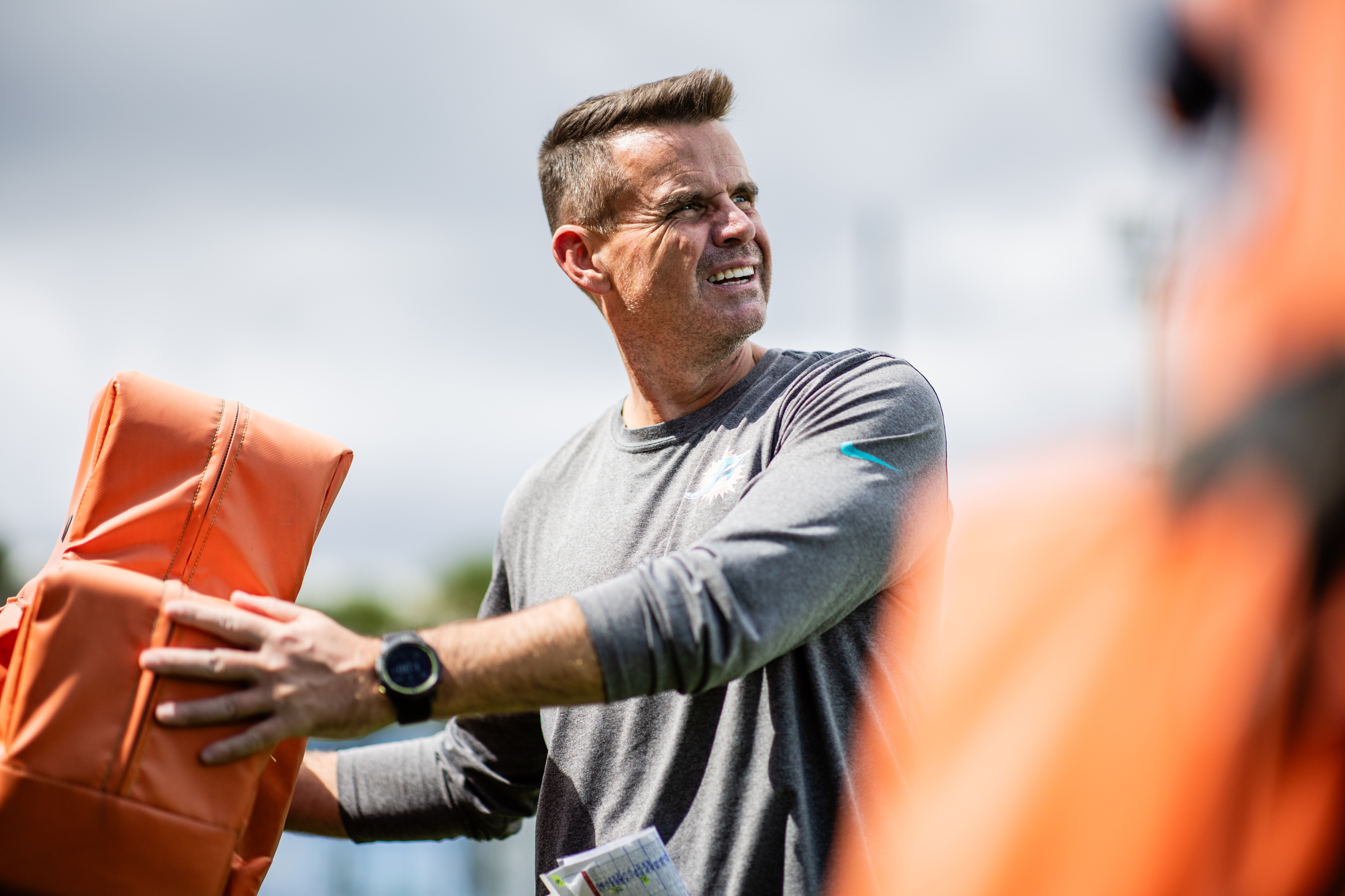 Miami Dolphins defensive assistant Sean Ryan during the NFL team's practice, Wednesday, Oct. 15, 2025, in Miami Gardens, Fla. (Tomas Diniz Santos/Miami Dolphins)