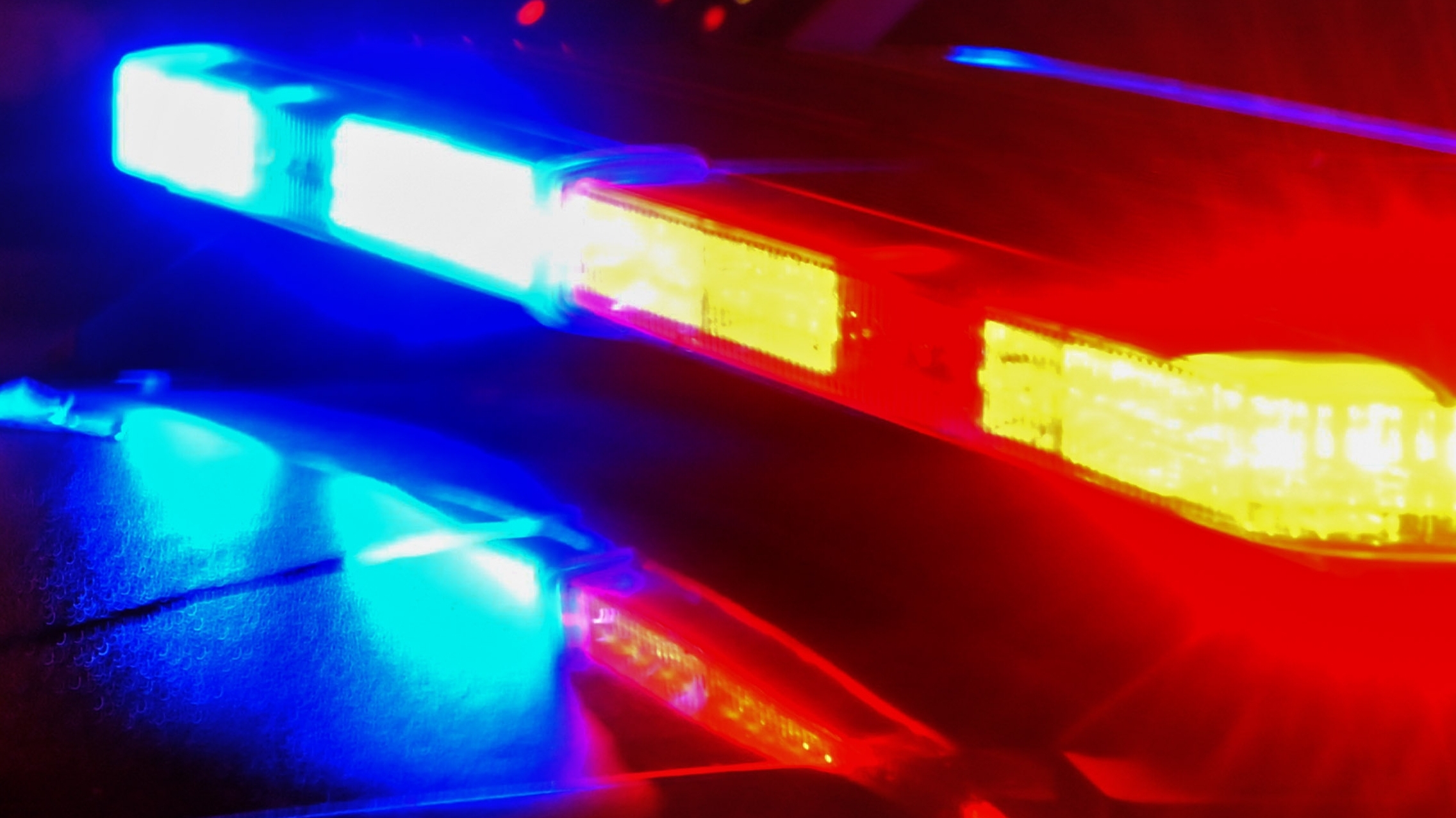 Red and blue police lights.