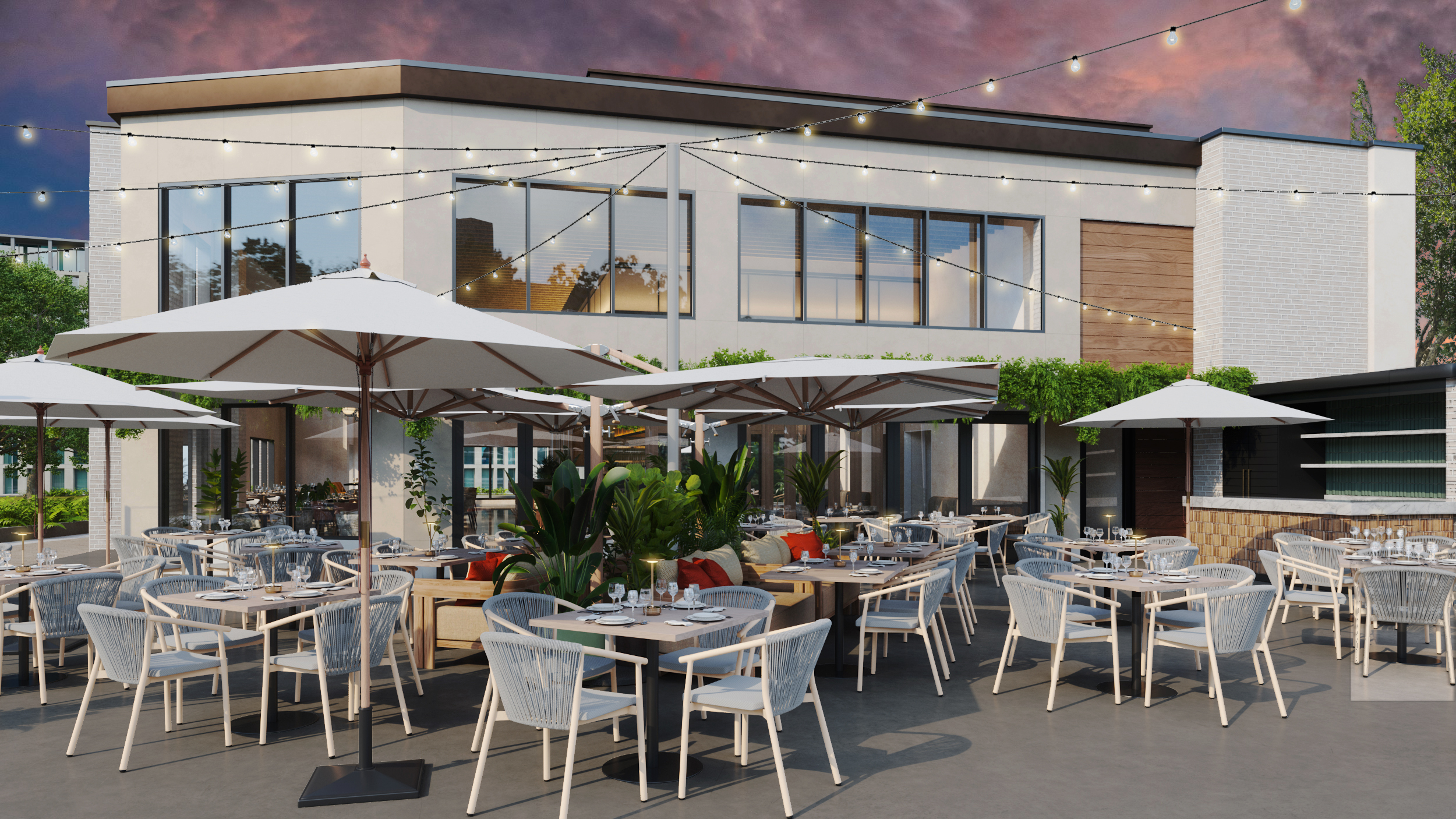 An updated rendering for Sweetwaters, a new riverfront restaurant that will serve as the centerpiece of Huizenga Park's makeover in downtown Fort Lauderdale. (ICRAVE/Courtesy)