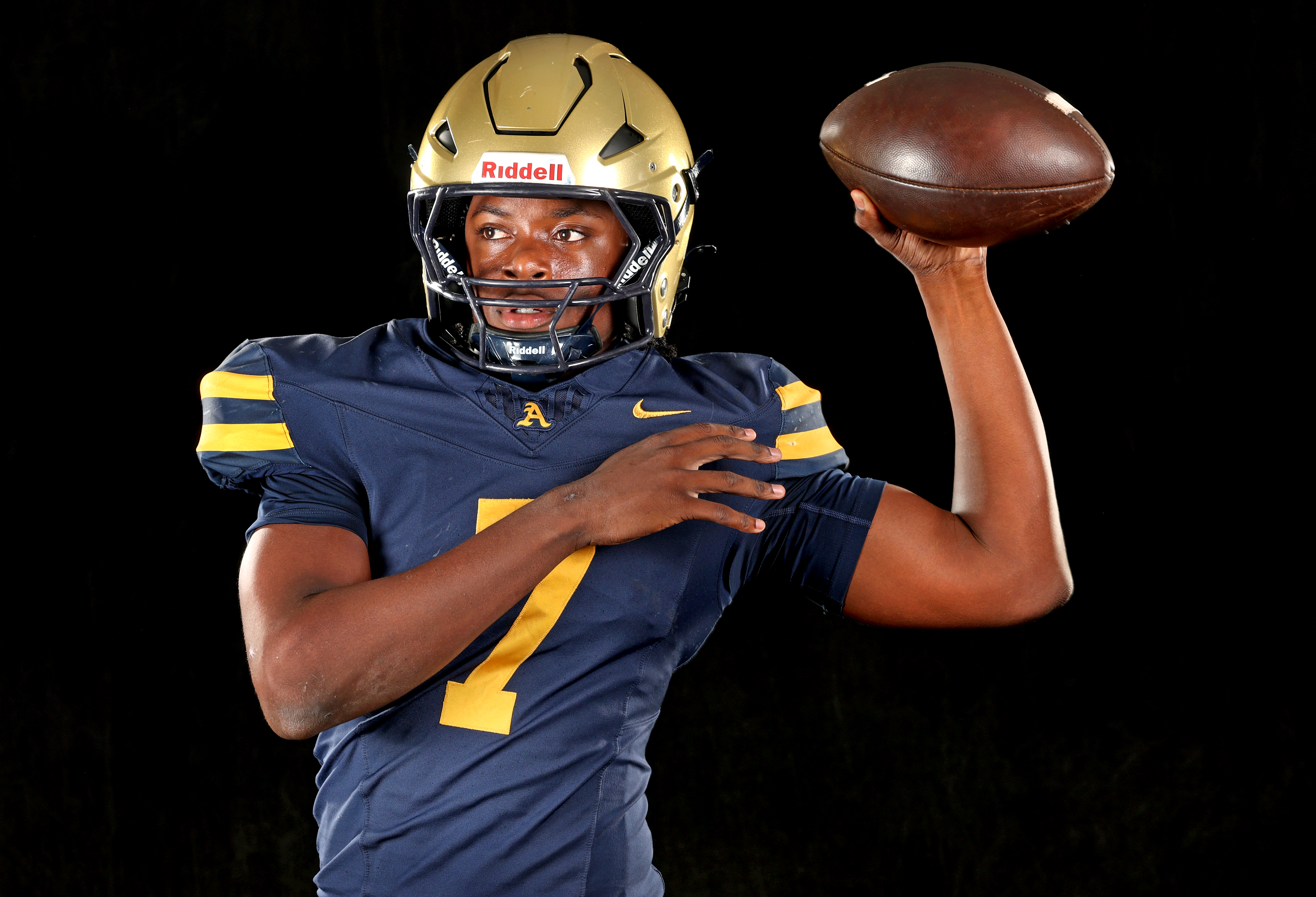 Mason Mallory, from St. Thomas Aquinas High School, football player of the year, photographed on Tuesday, December 9, 2025.(Mike Stocker/South Florida Sun Sentinel)